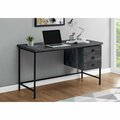 Daphnes Dinnette 55 in. Black Reclaimed Wood & Black Metal Computer Desk DA3076390